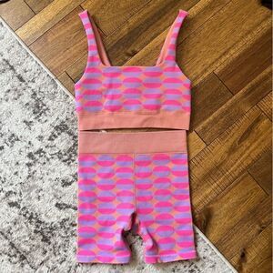 Stylish Pink and Purple Women's Shorts Set